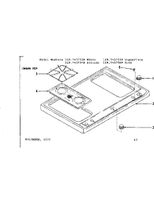 Main Top Section parts for Kenmore Range 119.7437520 (1197437520, 119 7437520) from AppliancePartsPros.com