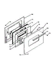 Oven Door parts for Kenmore Range 119.7438710 (1197438710, 119 7438710) from AppliancePartsPros.com