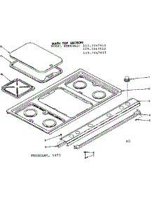 Main Top Section parts for Kenmore Range 119.7447613 (1197447613, 119 7447613) from AppliancePartsPros.com