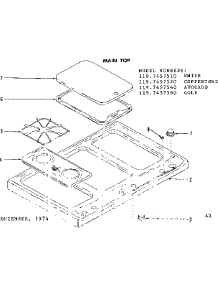 Main Top parts for Kenmore Range 119.7457540 (1197457540, 119 7457540) from AppliancePartsPros.com