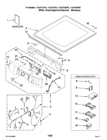 Top And Console Parts parts for Kenmore Dryer 110.97738701 (11097738701, 110 97738701) from AppliancePartsPros.com