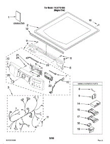 Top And Console Parts parts for Kenmore Dryer 110.97751800 (11097751800, 110 97751800) from AppliancePartsPros.com