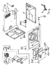 Cabinet parts for Kenmore Dryer 110.98518400 (11098518400, 110 98518400) from AppliancePartsPros.com