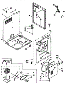 Cabinet parts for Kenmore Dryer 110.98572200 (11098572200, 110 98572200) from AppliancePartsPros.com