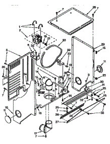 Dryer Cabinet And Motor parts for Kenmore Washer Dryer Combo 110.98573110 (11098573110, 110 98573110) from AppliancePartsPros.com