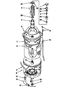 Tub And Basket parts for Kenmore Washer Dryer Combo 110.98573110 (11098573110, 110 98573110) from AppliancePartsPros.com