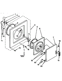 Dryer Front Panel And Door parts for Kenmore Washer Dryer Combo 110.98573110 (11098573110, 110 98573110) from AppliancePartsPros.com