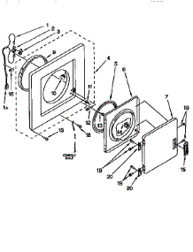 Dryer Front Panel & Door parts for Kenmore Washer Dryer Combo 110.98573820 (11098573820, 110 98573820) from AppliancePartsPros.com