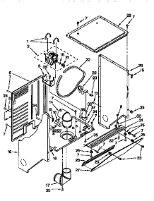 Dryer Cabinet And Motor parts for Kenmore Washer Dryer Combo 110.98573830 (11098573830, 110 98573830) from AppliancePartsPros.com