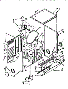 Dryer Cabinet And Motor parts for Kenmore Washer Dryer Combo 110.98575110 (11098575110, 110 98575110) from AppliancePartsPros.com