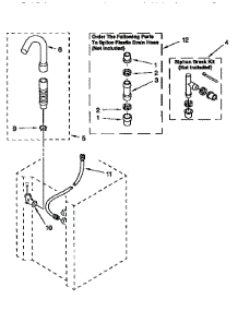 Washer Water System parts for Kenmore Washer Dryer Combo 110.98575110 (11098575110, 110 98575110) from AppliancePartsPros.com
