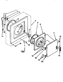 Dryer Front Panel And Door parts for Kenmore Washer Dryer Combo 110.98575810 (11098575810, 110 98575810) from AppliancePartsPros.com