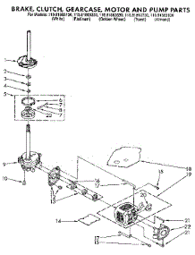 Brake, Clutch, Gearcase, Motor And Pump parts for Kenmore Washer 110.81863130 (11081863130, 110 81863130) from AppliancePartsPros.com