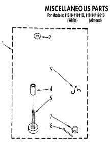 Miscellaneous parts for Kenmore Washer 110.84419110 (11084419110, 110 84419110) from AppliancePartsPros.com