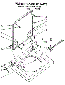 Washer Top And Lid parts for Kenmore Washer 110.84419110 (11084419110, 110 84419110) from AppliancePartsPros.com