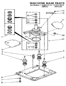 Machine Base parts for Kenmore Washer 110.84419810 (11084419810, 110 84419810) from AppliancePartsPros.com