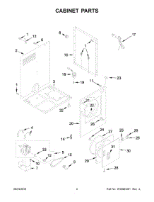 Cabinet Parts parts for Kenmore Dryer 110.84422610 (11084422610, 110 84422610) from AppliancePartsPros.com