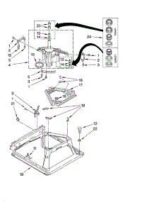 Machine Base Parts parts for Kenmore Washer Dryer Combo 110.84764301 (11084764301, 110 84764301) from AppliancePartsPros.com