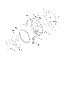 Door Parts parts for Kenmore Dryer 110.84832202 (11084832202, 110 84832202) from AppliancePartsPros.com