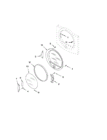 Door parts for Kenmore Dryer 110.84836201 (11084836201, 110 84836201) from AppliancePartsPros.com