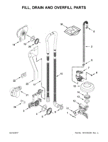 Fill, Drain And Overfill Parts parts for Kenmore Dishwasher 665.14569N611 (66514569N611, 665 14569N611) from AppliancePartsPros.com