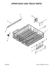 Upper Rack And Track Parts parts for Kenmore Dishwasher 665.14572N610 (66514572N610, 665 14572N610) from AppliancePartsPros.com