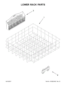 Lower Rack Parts parts for Kenmore Dishwasher 665.14572N611 (66514572N611, 665 14572N611) from AppliancePartsPros.com