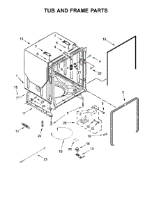 Tub And Frame Parts parts for Kenmore Dishwasher 665.14572N612 (66514572N612, 665 14572N612) from AppliancePartsPros.com