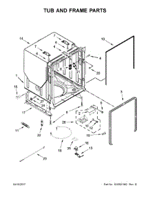 Tub And Frame Parts parts for Kenmore Dishwasher 665.14573N611 (66514573N611, 665 14573N611) from AppliancePartsPros.com