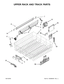 Upper Rack And Track Parts parts for Kenmore Dishwasher 665.14742N512 (66514742N512, 665 14742N512) from AppliancePartsPros.com