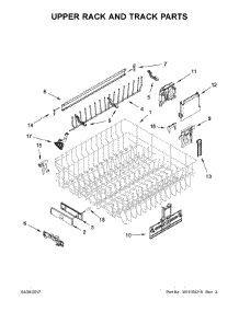 Upper Rack And Track Parts parts for Kenmore Dishwasher 665.14742N513 (66514742N513, 665 14742N513) from AppliancePartsPros.com