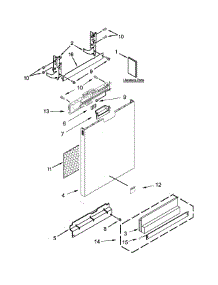 Door Panel Parts parts for Kenmore Dishwasher 665.14743N510 (66514743N510, 665 14743N510) from AppliancePartsPros.com
