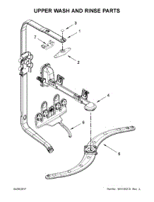 Upper Wash And Rinse Parts parts for Kenmore Dishwasher 665.14743N513 (66514743N513, 665 14743N513) from AppliancePartsPros.com