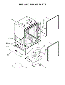 Tub And Frame Parts parts for Kenmore Dishwasher 665.14753N511 (66514753N511, 665 14753N511) from AppliancePartsPros.com