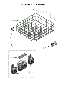 Lower Rack Parts parts for Kenmore Dishwasher 665.14753N511 (66514753N511, 665 14753N511) from AppliancePartsPros.com