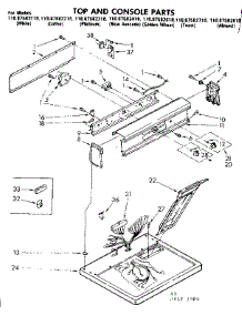 Top And Console Parts parts for Kenmore Dryer 110.87582810 (11087582810, 110 87582810) from AppliancePartsPros.com