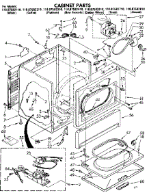 Cabinet Parts parts for Kenmore Dryer 110.87582810 (11087582810, 110 87582810) from AppliancePartsPros.com