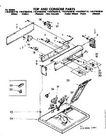 Top And Console Parts parts for Kenmore Dryer 110.87583710 (11087583710, 110 87583710) from AppliancePartsPros.com