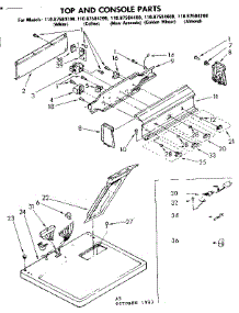 Top And Console Parts parts for Sears Dryer 11087584200 from AppliancePartsPros.com