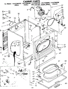 Cabinet Parts parts for Sears Dryer 11087584600 from AppliancePartsPros.com