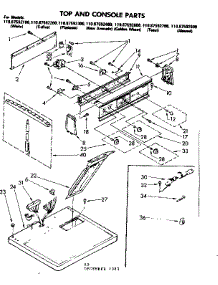 Top And Console Parts parts for Sears Dryer 11087592700 from AppliancePartsPros.com