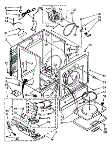Cabinet Parts parts for Kenmore Dryer 110.87662300 (11087662300, 110 87662300) from AppliancePartsPros.com