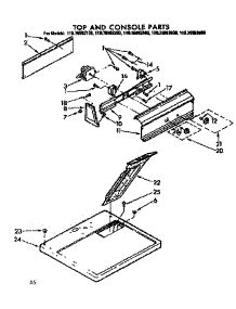 Top And Console Parts parts for Kenmore Dryer 110.76982800 (11076982800, 110 76982800) from AppliancePartsPros.com