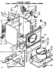 Cabinet Parts parts for Kenmore Dryer 110.76982800 (11076982800, 110 76982800) from AppliancePartsPros.com