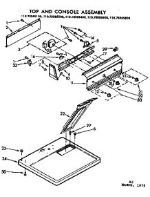 Top And Console Assembly parts for Kenmore Dryer 110.76985600 (11076985600, 110 76985600) from AppliancePartsPros.com