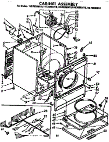 Cabinet Assembly parts for Kenmore Dryer 110.76990610 (11076990610, 110 76990610) from AppliancePartsPros.com