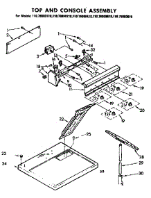 Top And Console Assembly parts for Kenmore Dryer 110.76990610 (11076990610, 110 76990610) from AppliancePartsPros.com