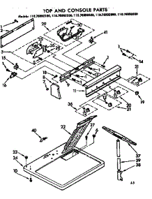Top And Console Parts parts for Kenmore Dryer 110.76992400 (11076992400, 110 76992400) from AppliancePartsPros.com