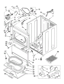 Cabinet Parts parts for Kenmore Dryer 110.76992502 (11076992502, 110 76992502) from AppliancePartsPros.com
