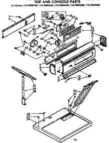 Top And Console Parts parts for Kenmore Dryer 110.76994400 (11076994400, 110 76994400) from AppliancePartsPros.com